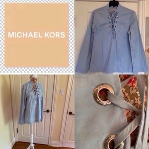 Michael Kors Cotton Blend Top Size S light Blue